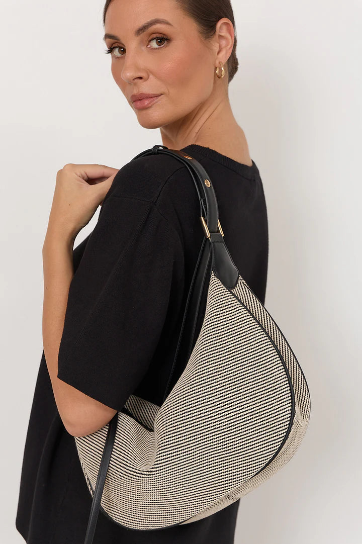 Canvas Weave Shoulder Bag By Adorne