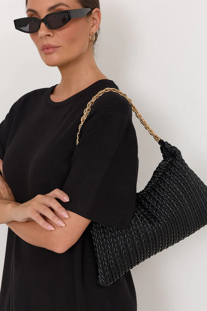 Arrow Weave Shoulder Bag By Adorne