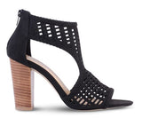 COMO BLOCK HEEL LAZER CUT